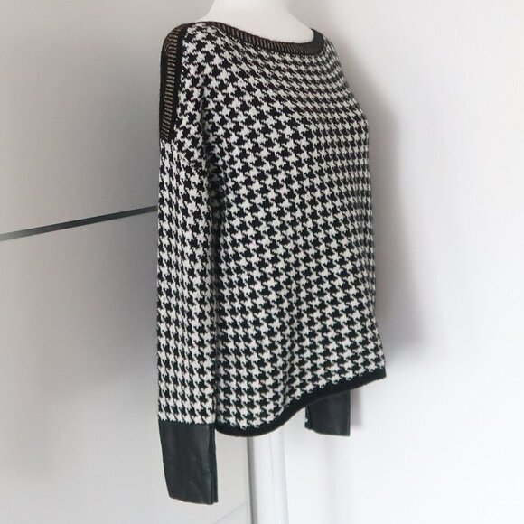 Liu Jo Black & White Houndstooth Knit Longsleeve Sweater, Pullover Size Small S - Picture 10 of 16